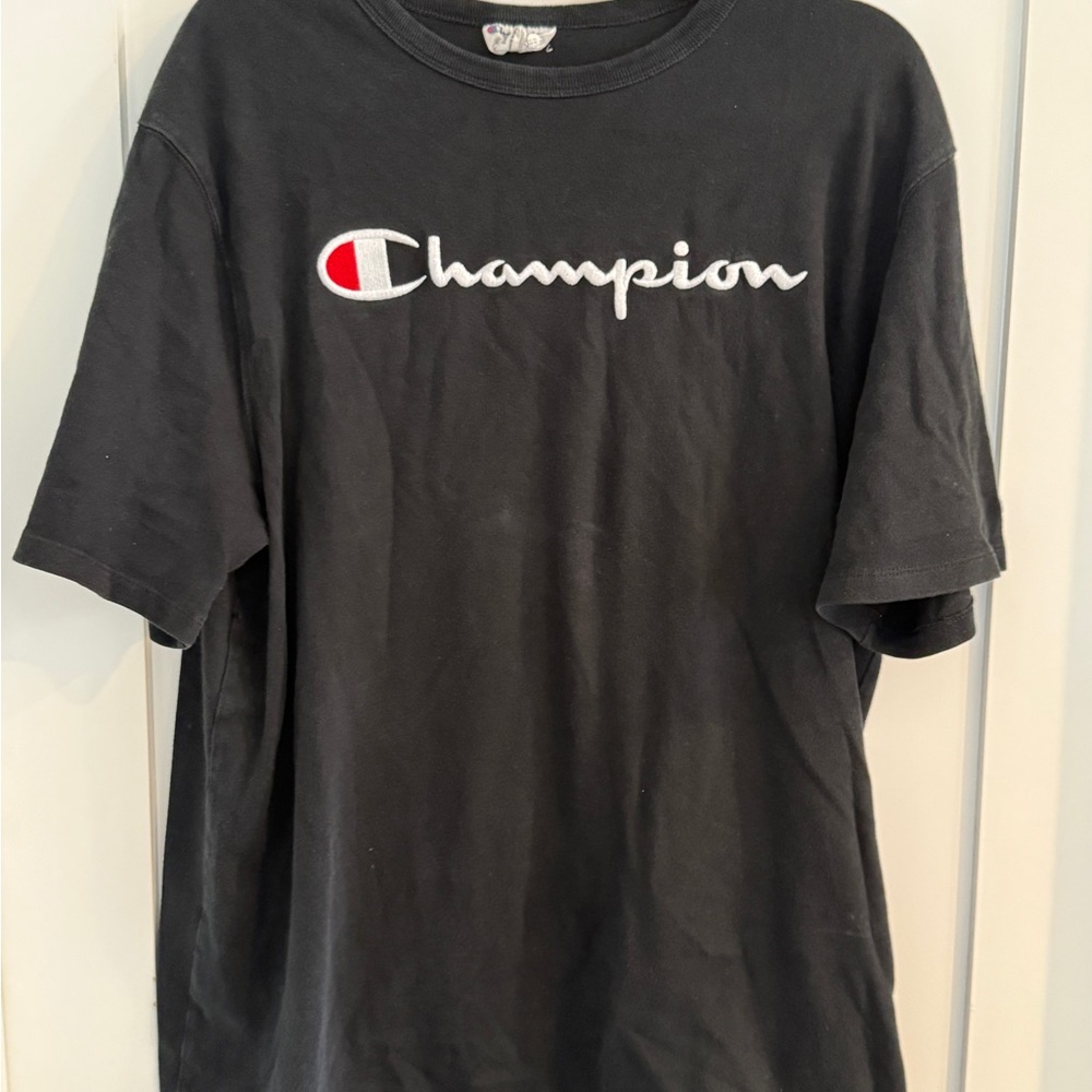 Champion Black Tee with Logo